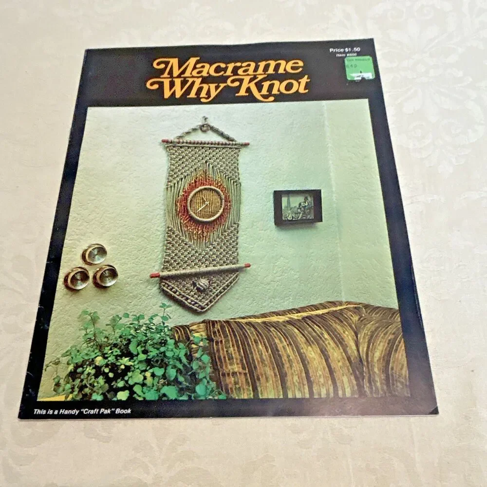 Vintage 1970s Macramé Pattern Book Lot 2 Hangers Small Spaces Why Knot Boho